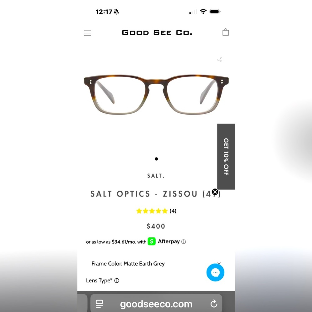 SALT Optics - Zissou (49) in Matte Earth Gray, great condition